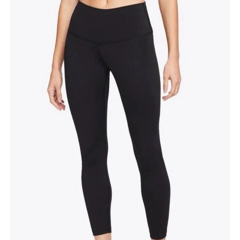 Nike Yoga Pants Womens Dri-Fit 7/8 High Rise Tight Fit DM7023-010 Black /‎ Large